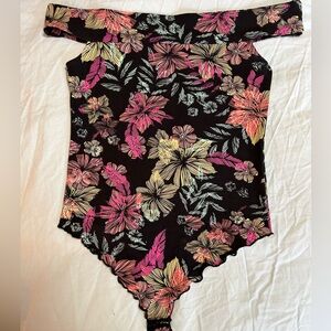 Free people floral bodysuit in size large